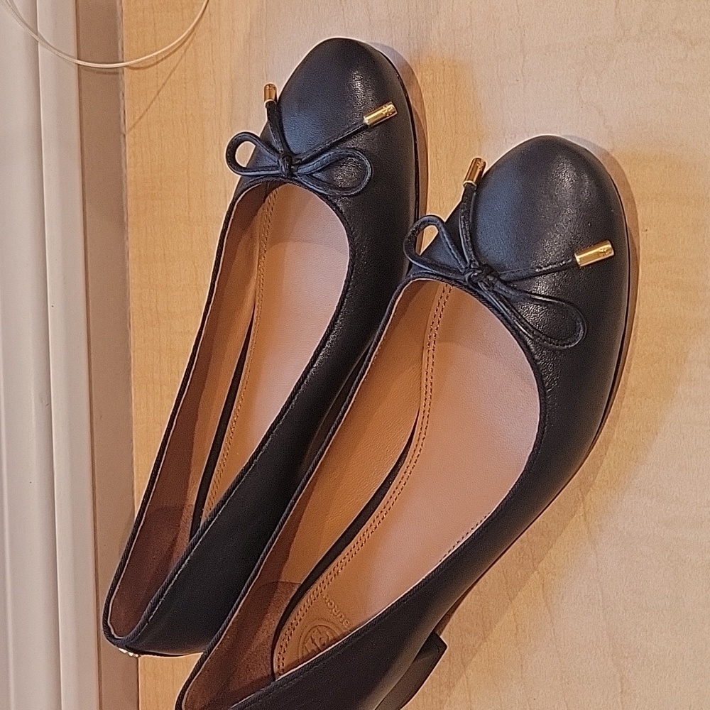 Tory Burch Brooke bow ballet size 7 black